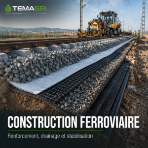 Application construction ferroviaire geosynthetiques TEMAGRI