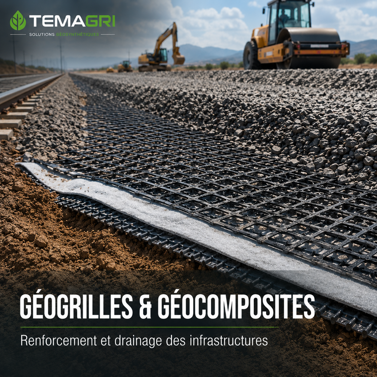 Produit geocomposite geogrille TEMAGRI